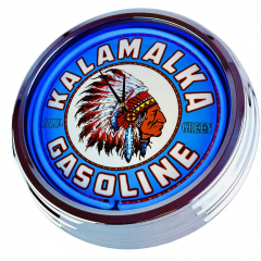 N-0855 Kalamalka Gasoline Große Neon-Uhr 17" Zoll Retro Wanduhr