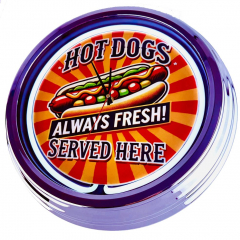 N-0843 Hot Dogs Always Fresh! Große Neon-Uhr 17" Zoll Retro Wanduhr