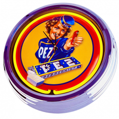 N-0865 Pfefferminz Bonbon-1, Große Neon-Uhr 17" Zoll Retro Wanduhr