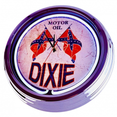 N-0830 Dixie Motor Oil Große Neon-Uhr 17" Zoll Retro Wanduhr
