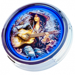 N-0829 Country Sängerin Große Neon-Uhr 17" Zoll Retro Wanduhr