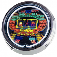 N-0812 Geldspielautomat Merkur Taifun Große Neon-Uhr 17" Zoll Retro Wanduhr