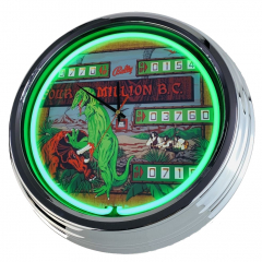 N-0702 Flipper Four Million B.C.-Bally-1970 Große Neon-Uhr 17" Zoll Retro Wanduhr