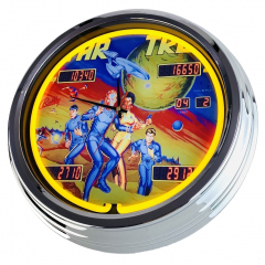 N-0700 Flipper Star Trek Bally 1978 Große Neon-Uhr 17" Zoll Retro Wanduhr