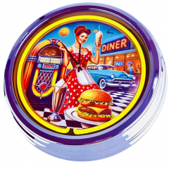 N-0685 Diner Nr.1 - Große Neon-Uhr 17" Zoll Retro Wanduhr