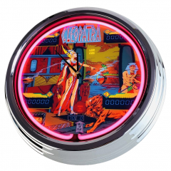 N-0712 Cleopatra Gottlieb 1977 Große Neon-Uhr 17" Zoll Retro Wanduhr
