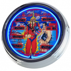 N-0714 The Six Million Dollar Man Bally 1978 Große Neon-Uhr 17" Zoll Retro Wanduhr