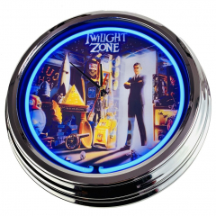 N-0516 Flipper Twilight Zone Bally 1993 Große Neon-Uhr 17" Zoll Retro Wanduhr
