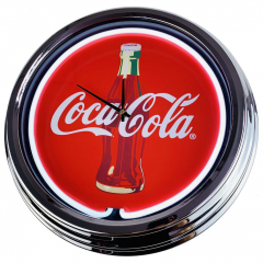 N-0216 Coke-Bullseye Große Neon-Uhr 17" Zoll Retro Wanduhr