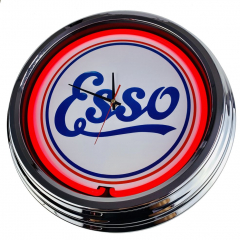 N-0214 ESSO Große Neon-Uhr 17" Zoll Retro Wanduhr