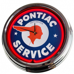 N-0205 Pontiac Große Neon-Uhr 17" Zoll Retro Wanduhr
