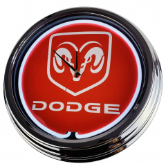 N-0270 Dodge Große Neon-Uhr 17" Zoll Retro Wanduhr