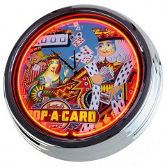 N-0599 Flipper Drop A Card Gottlieb 1971 Große Neon-Uhr 17" Zoll Retro Wanduhr