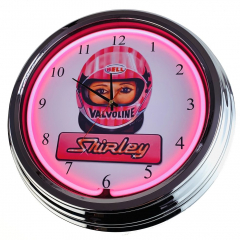 N-0610 Shirley Große Neon-Uhr 17" Zoll Retro Wanduhr