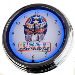 N-0611 USA-1 Nitro Funny Car Große Neon-Uhr 17" Zoll Retro Wanduhr