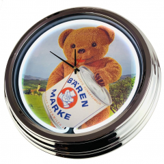 N-0624 Bären Marke Bär Große Neon-Uhr 17" Zoll Retro Wanduhr