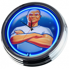 N-0627 Meister Proper Große Neon-Uhr 17" Zoll Retro Wanduhr