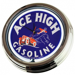 N-0630 ACE High Gasoline Große Neon-Uhr 17" Zoll Retro Wanduhr