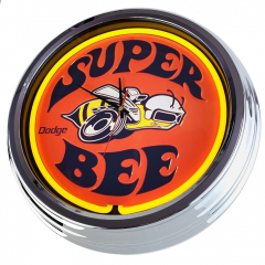 N-0661 Super Bee Orange Große Neon-Uhr 17" Zoll Retro Wanduhr