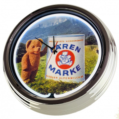 N-0663 Bären Marke Alm Große Neon-Uhr 17" Zoll Retro Wanduhr