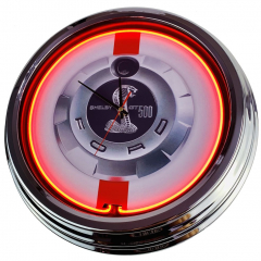 N-0267 Shelby GT 500 Große Neon-Uhr 17" Zoll Retro Wanduhr