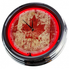 N-0297 Canada Flagge Große Neon-Uhr 17" Zoll Retro Wanduhr