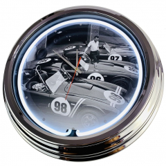 N-0295 Shelby Cobra Carroll Große Neon-Uhr 17" Zoll Retro Wanduhr