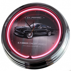 N-0291 Shelby GT 500 CR Große Neon-Uhr 17" Zoll Retro Wanduhr