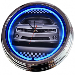 N-0290 Camaro Chevrolett Große Neon-Uhr 17" Zoll Retro Wanduhr