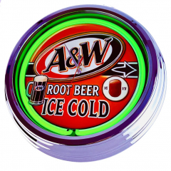 N-0683 A&W Beer Große Neon-Uhr 17" Zoll Retro Wanduhr