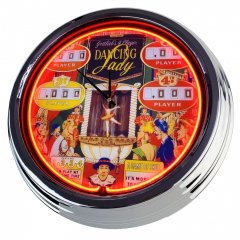 N-0773 Flipper Dancing Lady Gottlieb 1966 Große Neon-Uhr 17" Zoll Retro Wanduhr