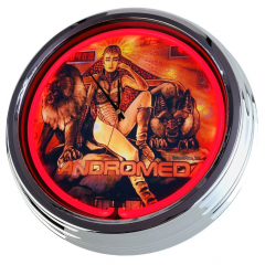 N-0705 Flipper Andromeda Game Plan 1985 Große Neon-Uhr 17" Zoll Retro Wanduhr