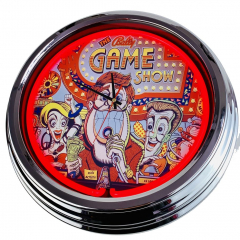 N-0590 Flipper Game Show Bally 1990 Große Neon-Uhr 17" Zoll Retro Wanduhr