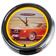 N-0311 G.T. 500 CR CONCEPT-CAR Große Neon-Uhr 17" Zoll Retro Wanduhr