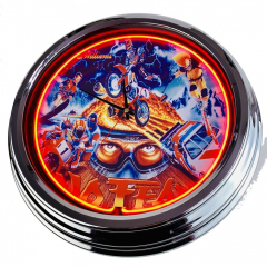 N-0538 Flipper No Fear Williams 1995 Große Neon-Uhr 17" Zoll Retro Wanduhr