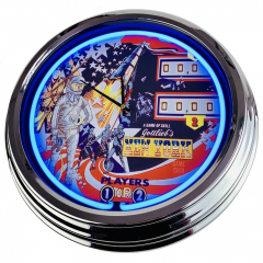 N-0548 Flipper New York Gottlieb 1976 Große Neon-Uhr 17" Zoll Retro Wanduhr