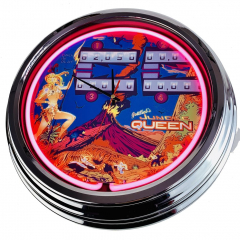 N-0550 Flipper Jungle Queen Gottlieb 1977 Große Neon-Uhr 17" Zoll Retro Wanduhr