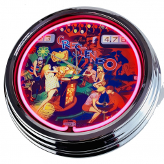 N-0556 Flipper Crescendo Gottlieb 1970 Große Neon-Uhr 17" Zoll Retro Wanduhr