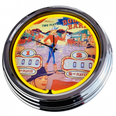 N-0560 Flipper Double Barrel Williams 1961 Große Neon-Uhr 17" Zoll Retro Wanduhr