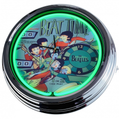 N-0564 Flipper Beat Time Williams 1967 Große Neon-Uhr 17" Zoll Retro Wanduhr