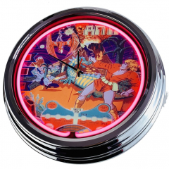 N-0567 Flipper Antar Playmatic 1979 Große Neon-Uhr 17" Zoll Retro Wanduhr