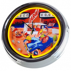 N-0727 Flipper Lariat Gottlieb 1969 Große Neon-Uhr 17" Zoll Retro Wanduhr