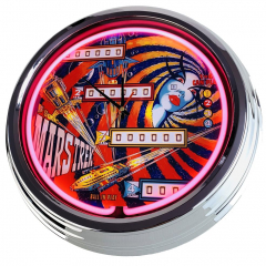 N-0730 Flipper Mars Trek Sonic 1977 Große Neon-Uhr 17" Zoll Retro Wanduhr