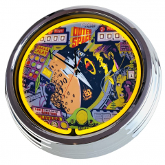 N-0734 Flipper Outer Space Gottlieb 1972 Große Neon-Uhr 17" Zoll Retro Wanduhr