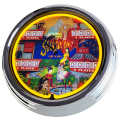 N-0737 Flipper Shangri La Williams 1967 Große Neon-Uhr 17" Zoll Retro Wanduhr