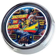 N-0738 Flipper Shooting The Rapids Zaccaria 1979 Große Neon-Uhr 17" Zoll Retro Wanduhr