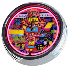 N-0745 Flipper Duotron Gottlieb 1974 Große Neon-Uhr 17" Zoll Retro Wanduhr