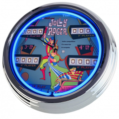 N-0751 Flipper Jolly Roger Williams 1967 Große Neon-Uhr 17" Zoll Retro Wanduhr