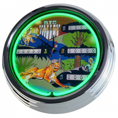 N-0766 Flipper Big Valley Bally 1970 Große Neon-Uhr 17" Zoll Retro Wanduhr