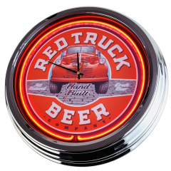 N-0335 Red Truck Beer Große Neon-Uhr 17" Zoll Retro Wanduhr